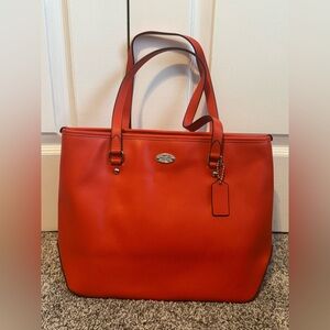 Coach Orange Tote Bag